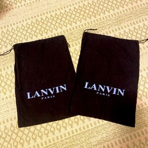 Lanvin black flannel dust bags 10“ x 14“ lot of two